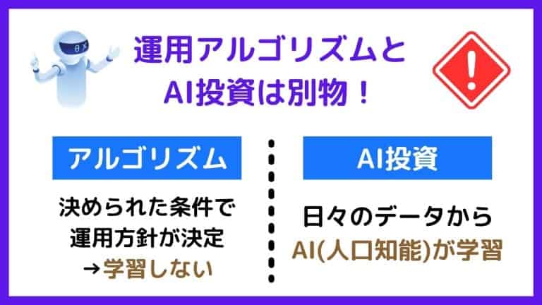 AI投資と運用アルゴリズムの違い