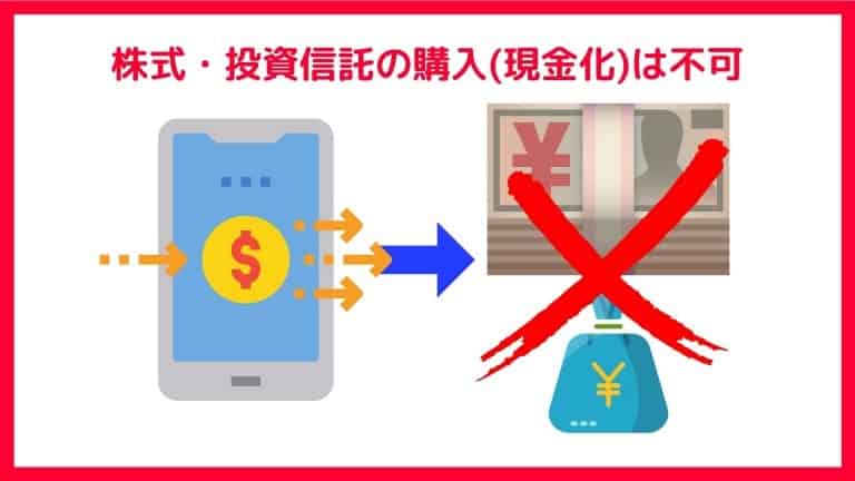 PayPayボーナス運用のデメリット4:株式・投資信託の購入(PayPayボーナスの現金化)は不可