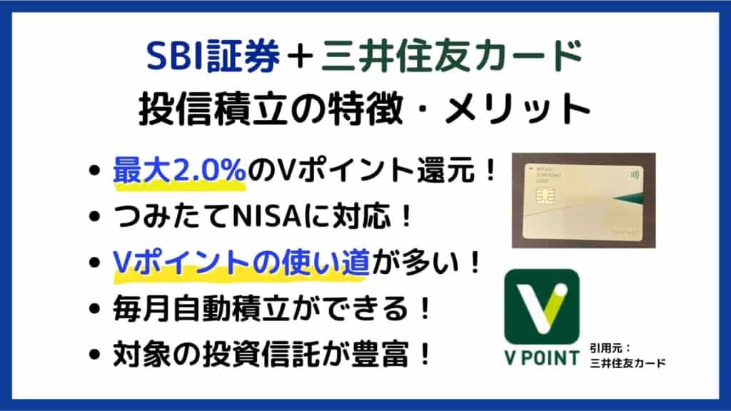 SBI証券×三井住友カード投信積立のメリット