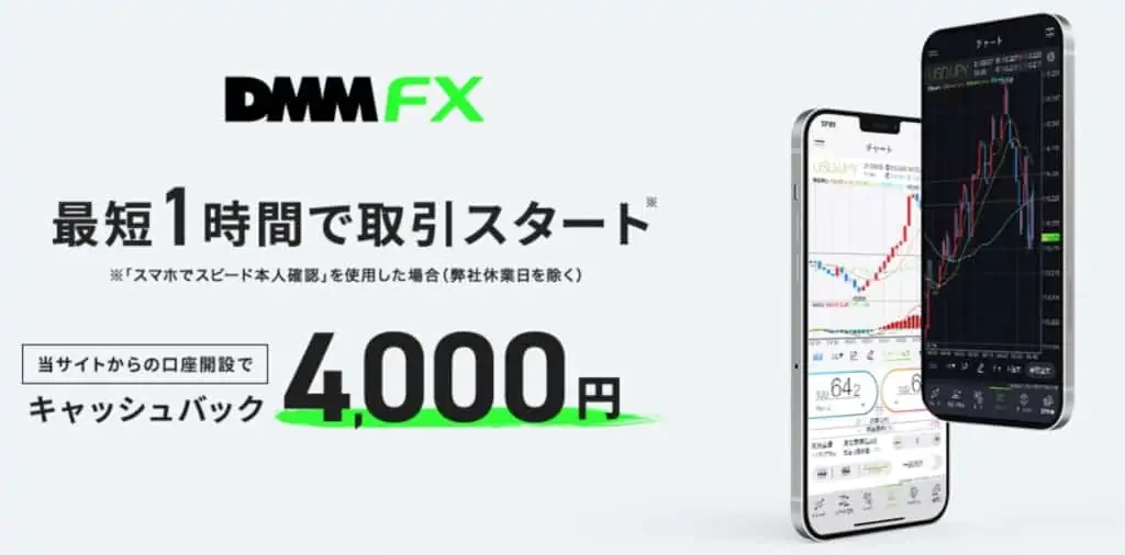 【タイアップ】DMM FX キャンペーンで4,000円プレゼント！口座開設・1lot取引で！