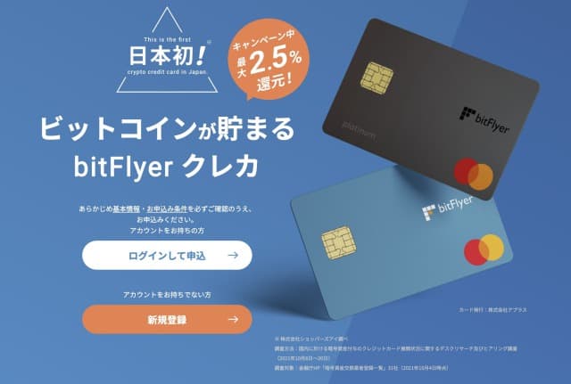 bitFlyer Credit CardのTOPページ
