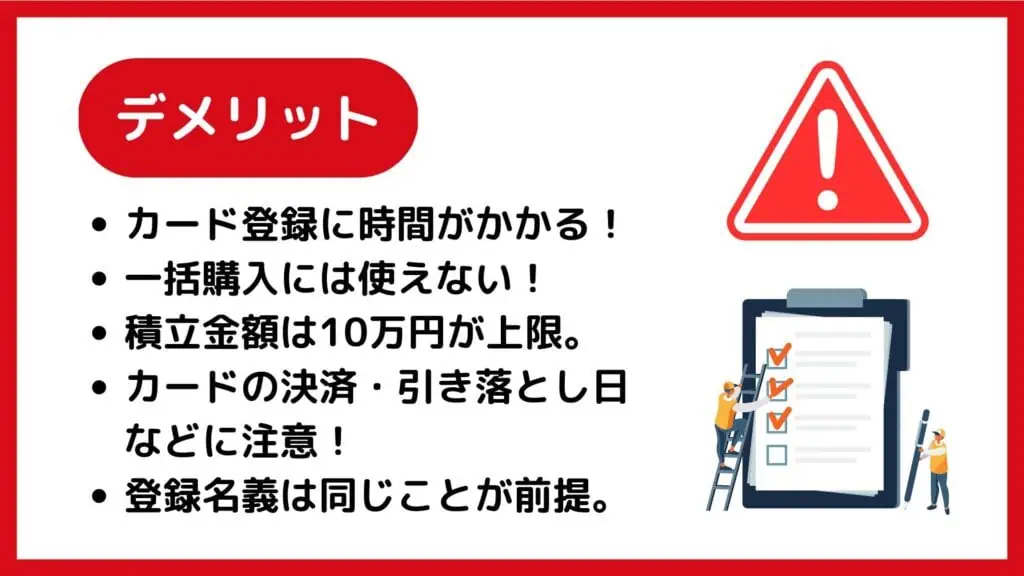 auカブコム証券　やってみた　クレカ積立　即売り